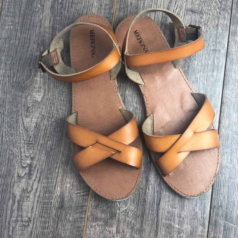 Brown Faux Leather Strappy Sandal